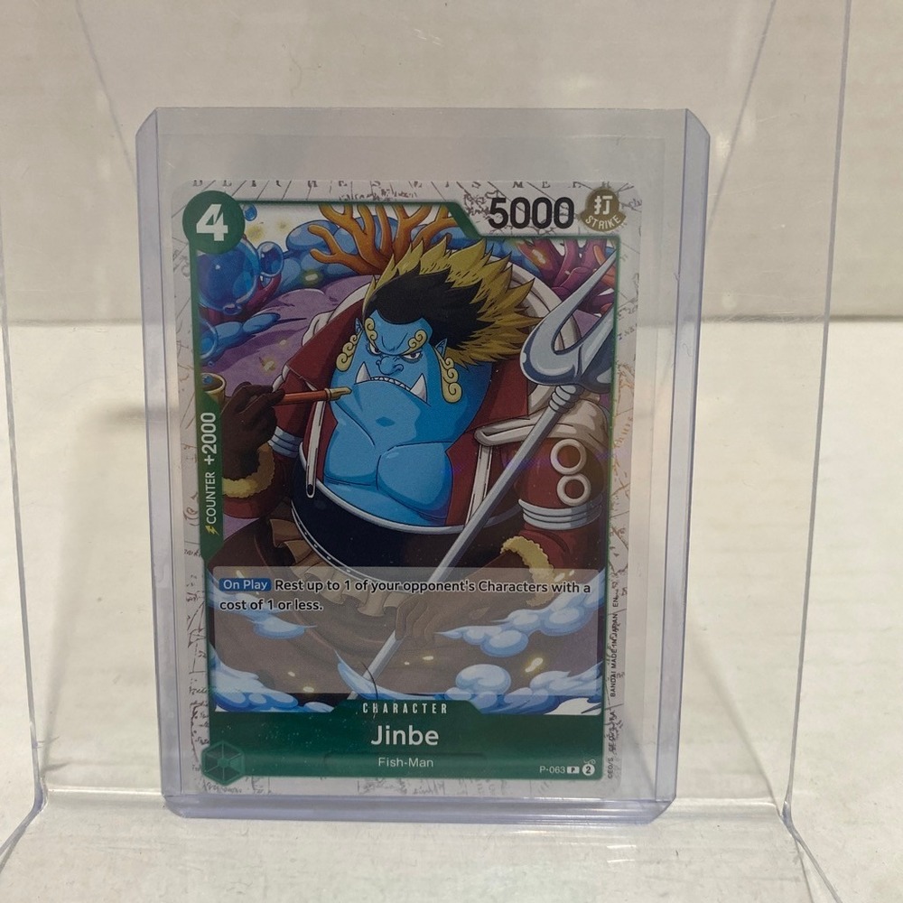 One Piece Card Game Jinbe Character Card Promo P-063 Green Fish-Man Excellent